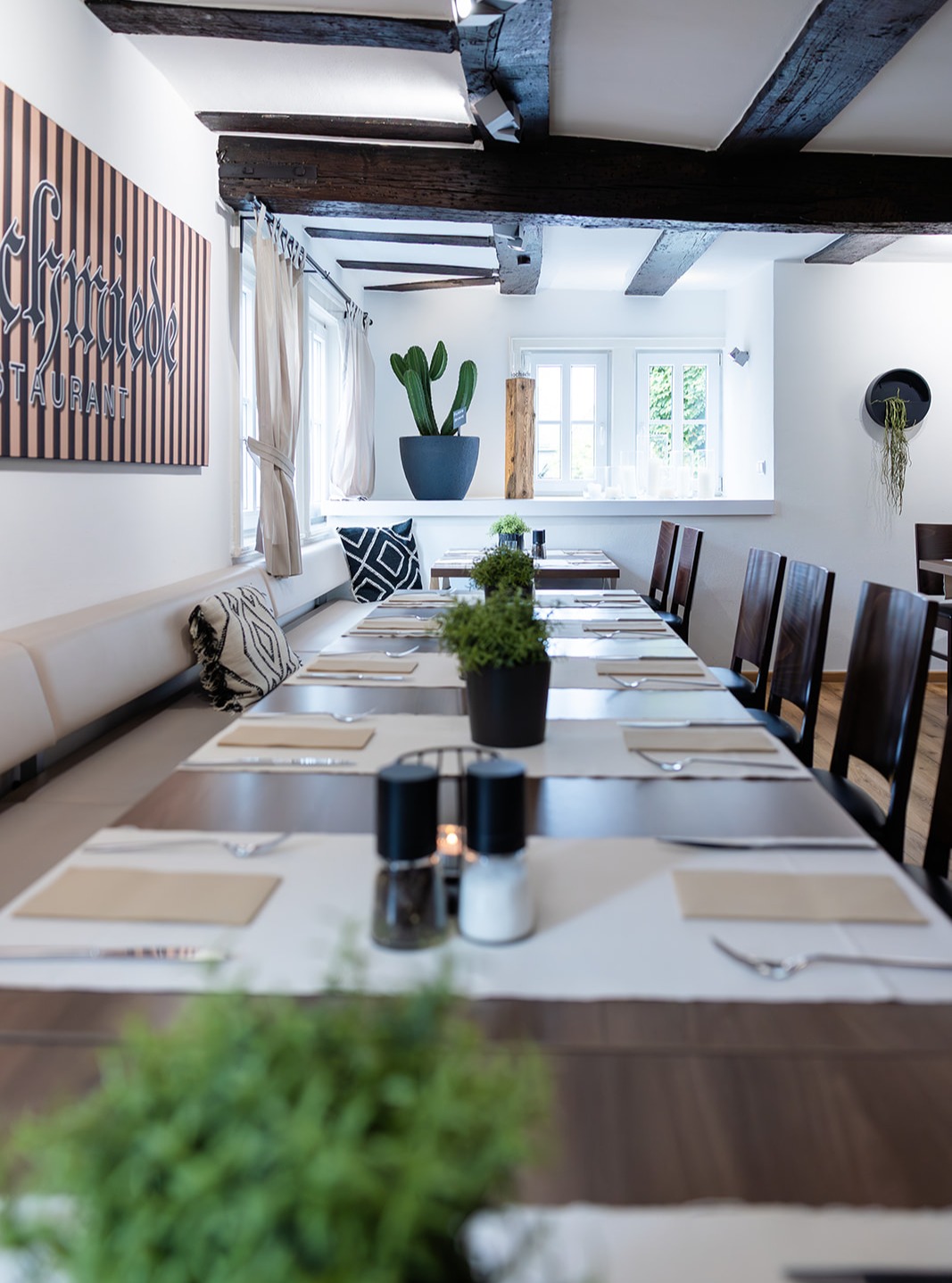 Innenansicht des Restaurant Kochschmiede